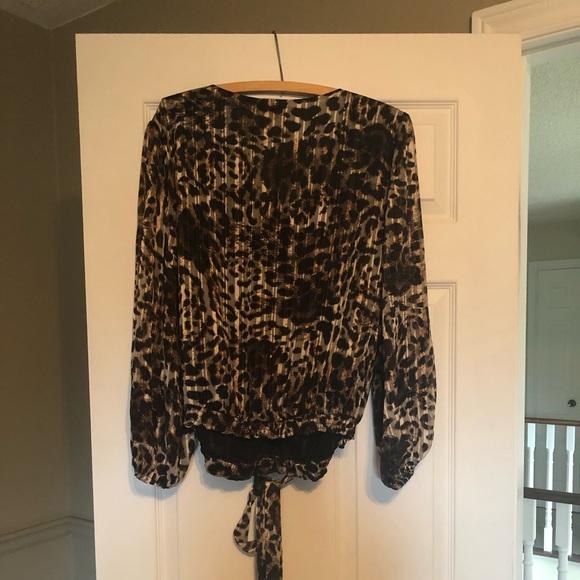Black and brown animal print blouse - Picture 2 of 3